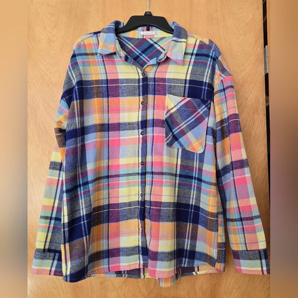 Upcycled Rainbow Jamiroquai Band Tee Soft Flannel Rock Top - Picture 2 of 2